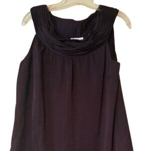 Loft Rounded Neck Sleeveless Blouse - Dark Purple - Fully Lined - M
